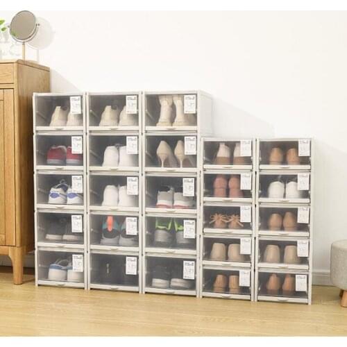 Shoe Racks Push Drawer Type Shoe Box Shoe Organizer Drawer Transparent Plastic Shoe Organizador Shoe Organizer 2pcs/3pcs