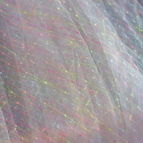 Slightly Elastic Mesh Lace Fabric 9 Colors Dress Cloth Background Sewing Material Sewing Accessories