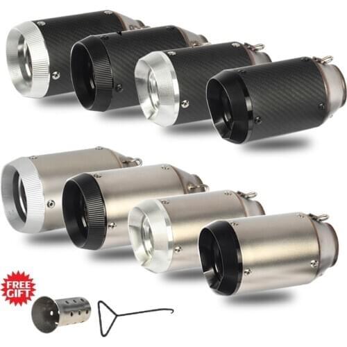 51/60MM Inlet Universal Motorcycle Exhaust Muffler Silencer with DB Killer for Z900 Z1000 fz1R1 R6 R3 CBR600 S1000RR zx6r zx10r