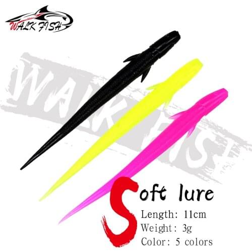WALK FISH 10pcs/lot 11cm 3g soft lure bait Simulated Loach Jighead Swimbait Wobblers Artificial Tackle Silicone Worm Carp Jig