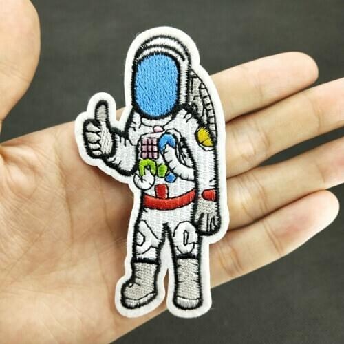 Thumb Up Astronaut Space Travel Funny Patch Clothes Apparel Garment Diy Iron on Appliques Badge