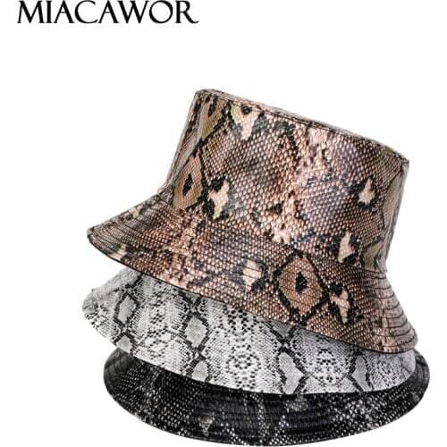 Hot Sale Snake Pattern On Both Sides Wear Bucket Hat Male Fisherman Hat Outdoor Travel Hat Female Sun Hat Basin Hat M21