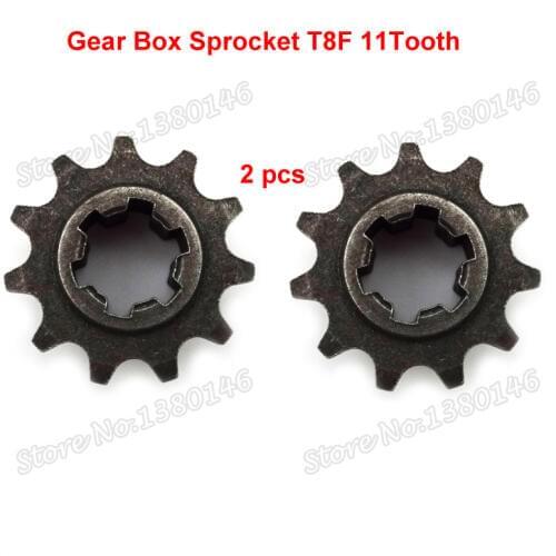 2 PCS T8F 11T front pinion sprocket 11 tooth of clutch gear box for 2 stroke 47cc 49cc pocket dirt bike Crosser Minimoto