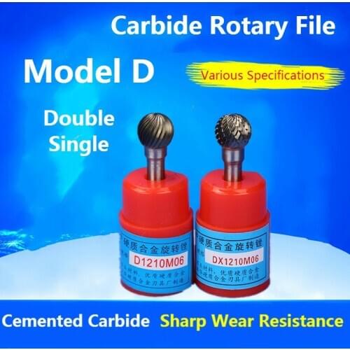 1pcs Model D shank diameter 6mm Tungsten Carbide Rotary File Milling Cutter Rotary Tool File