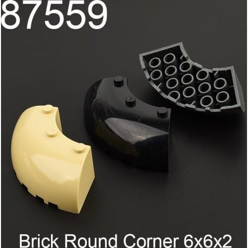 10pcs 87559 Brick Round Corner 6 x 6 x 2 Building block accessories parts MOC DIY Education Build Toys Brick