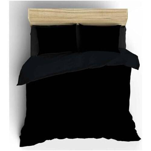 100% Cotton Double Duvet Cover Set And Pillowcase Black Bed Bedding for homme