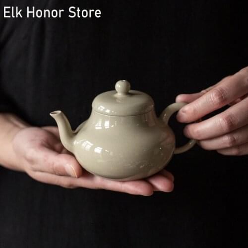 170ml Japanese Style Plant Ash Glaze Pottery Tea Pot Master Cups Handmade Small Teapot Teaware Accessories Pu'er Tea Supplies