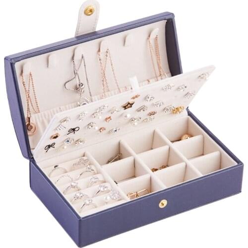 2021 Portable Jewelry Box Jewelry Organizer Display Travel Jewelry Case Boxes Button Leather Storage Zipper Jewelers Joyero