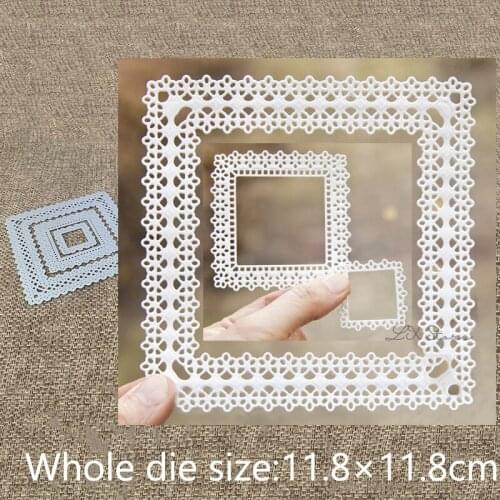XLDesign Craft Metal Cutting Dies stencil mold 3pcs flowers square frame scrapbook Album Paper Card Craft Embossing die cuts