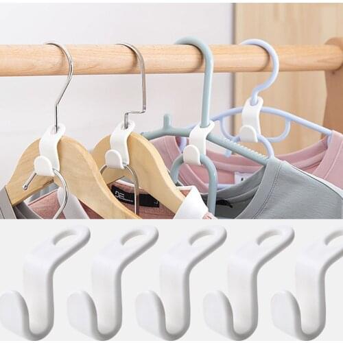 6/12Pcs Clothes Hanger Hook Cascading Folding Storage Clothes Rack Wardrobe Closet Save Space Hanging Hanger Space Saving Hooks