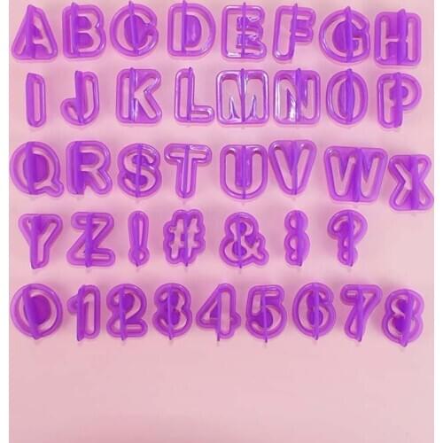 40pcs/set Alphabet Cake Molds Cakes Sugar Paste Letter Cookies Cutter Words Number Baking Mold Embossing Mould For Home DIY Cake