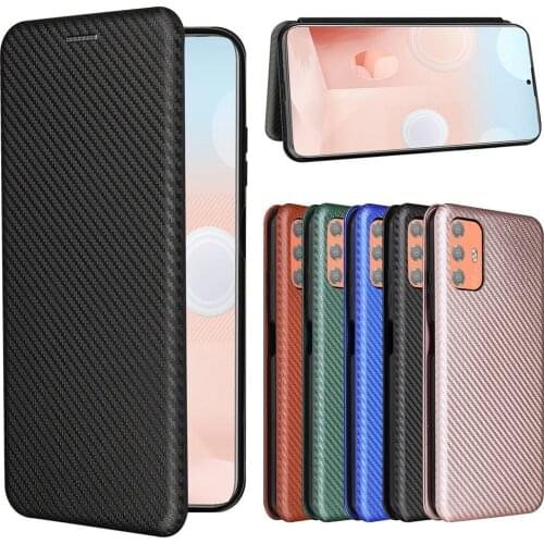 For HTC Desire 21 Pro Case Luxury Flip Carbon Fiber Skin Magnetic Adsorption Protective Case For HTC 21 Pro Phone Bags
