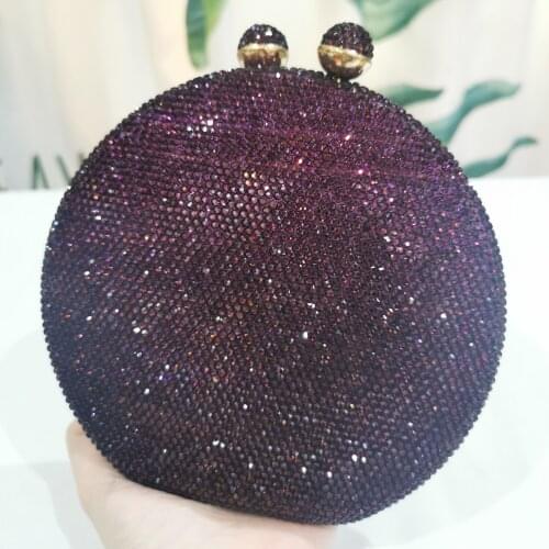 Purple Color Crystal Clutches Matching Shoes For Women Party Dinner Shoulder Handbags Fashion Diamond Girls Purses Luxury Clutch