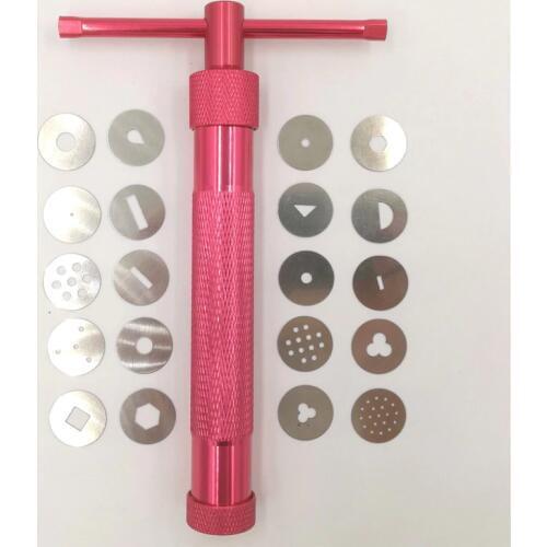 Red Clay Extruders Cake Sculpture Gun With 20 Tips Sugar Paste Extruder Fondant Cake Sculpture Polymer Gun Tool Perfect