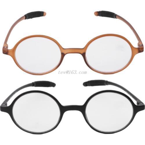 Lightweight TR90 Round Reading Glasses Resin Presbyopia Eyeglasses +1.0~+4.0