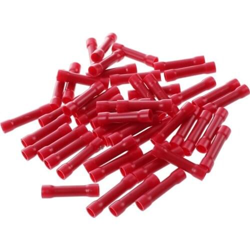 Hot 50x crimp terminals insulated splices cable connector Terminals red industrial goods 0.5mm 1.5mm²