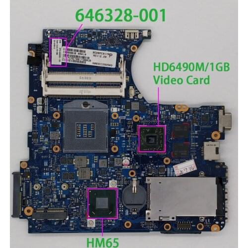 For HP ProBook 4431S Series 4330S 4430S 646328-001 w HD6490M/1GB GPU HM65 NoteBook PC Laptop Motherboard Mainboard