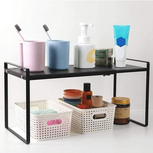 MLGB Expandable Cabinet Shelf Organizer Storage Rack Space Riser for Kitchen Bathroom Pantry Spice Cupboard Countertop Desk