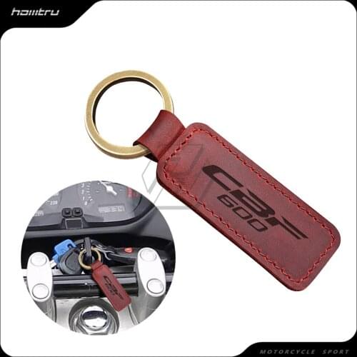 Motorcycle Keychain Cowhide Key Ring Case for Honda CBF600 CBF 600 Key