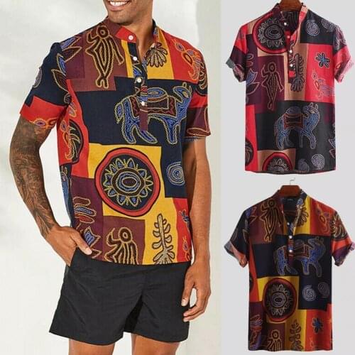 Men Short Sleeve Lapel Printed Shirt Leaf Pattern Floral Shirt Casual Summer Hawaiian Holiday Camisa Tops Beachwear Shirt M-4XL