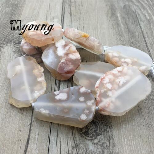 New Arrival Cherry Stone Slice Beads,Freeform Nature Stone Slab Pendant Beads MY1711