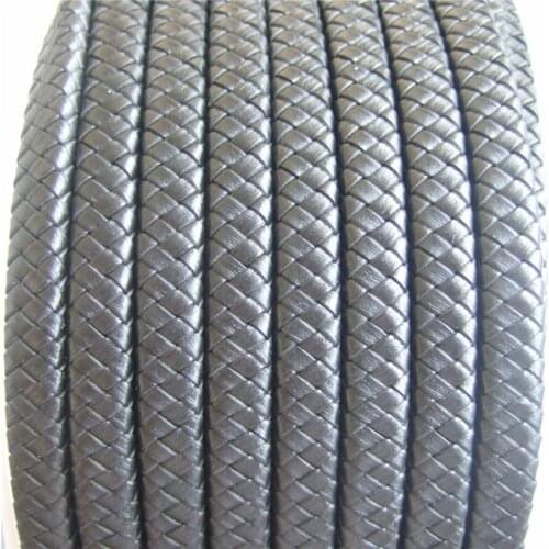 1 Meter 2 color Natural 10*5mm Real Genuine Bolo Braided Leather Cord String DIY Craft Jewelry Finding Bracelet ACC