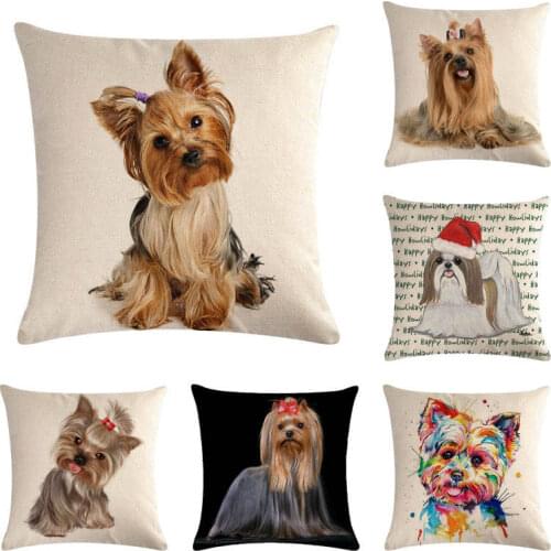 45cm*45cm pet dog SHIH-TZU Linen/cotton pillow cover sofa pillow case car seat cushion cover decorative pillows