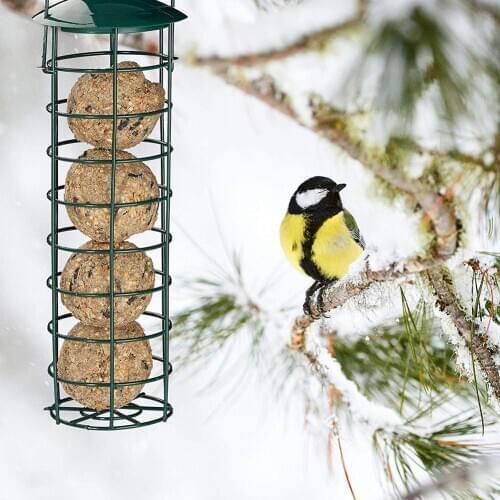 Hanging Type Pet Bird Food Feeder Container Hanger Garden Outdoor Feeding Tool Metal Wild Bird Feeder Hanging Feeder View Window