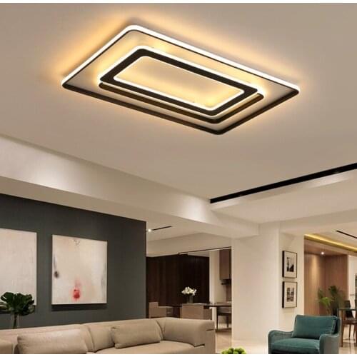 New Design LED Ceiling Lights With Remote Dimmable Lamps Square Rectangle Lighting For Dining Room Kitchen Auditorium Bar Loft