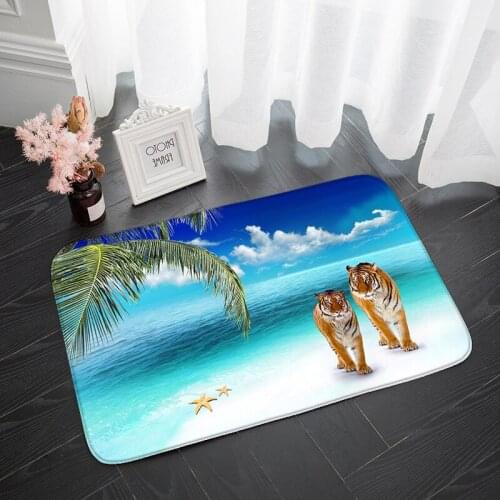 Doormat Anti-Slip Kitchen Door Mat tiger Pattern Bath Floor Entrance Rugs 3d Hallway Corridor Mats Childrens Bedroom Carpet
