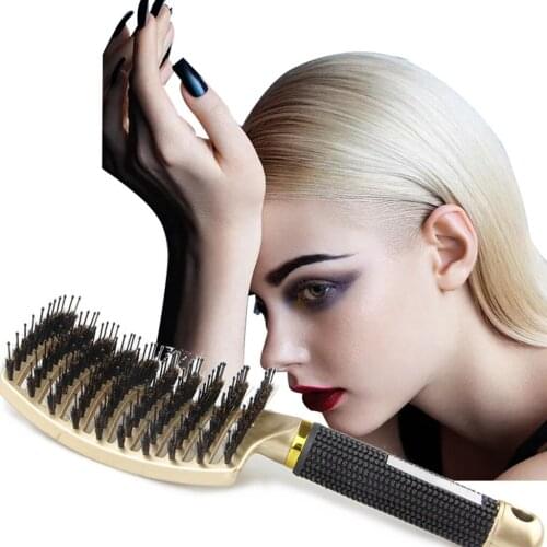 Girls Hair Scalp Massage Comb Hairbrush Bristle Nylon Women Wet Curly Detangle Hair Brush for Salon Hairdressing Styling Tools