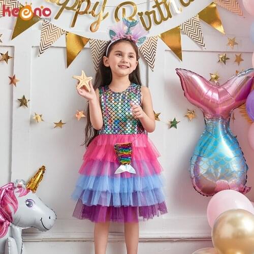 Lace Layered Dress for Girls Toddlers Summer Sleeveless Kids Mermaid Tulle Dresses Children Princess Party Prom Vestidos Clothes