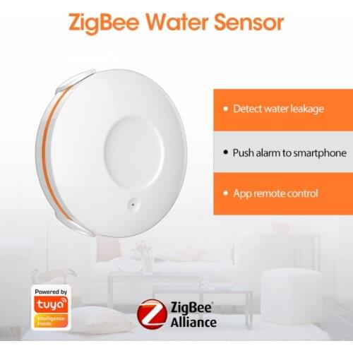 For Tuya ZigBee Sensor Smart Home Water Leak Sensor Wireless Flooding Detector Water Leakage Alarm Detection Alert Water Level