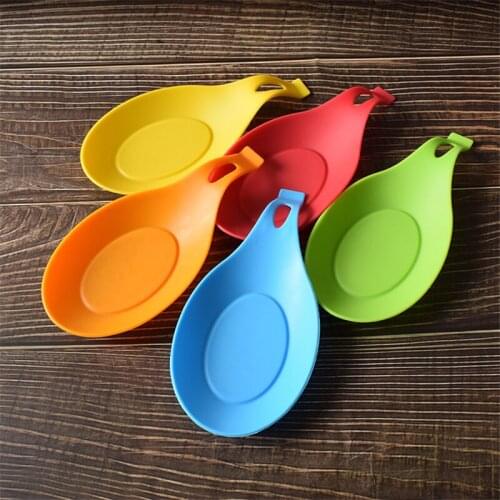 Silicone Heat Resistant Spoon Rest Insulation Placemat Coaster Tray Spoon Pad Mat Pot Holder Sauce Dish Kitchen Accessories Tool