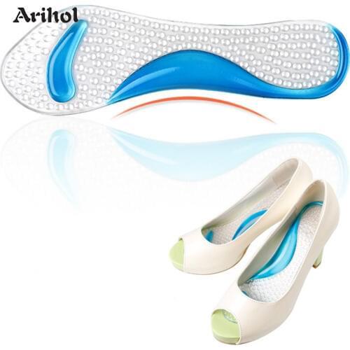 Silicone Gel 3/4 length Insole for High Heels Arch Support Orthopedic Shoe Sole Foot Pain Relief Ball of Cushion Inserts Women
