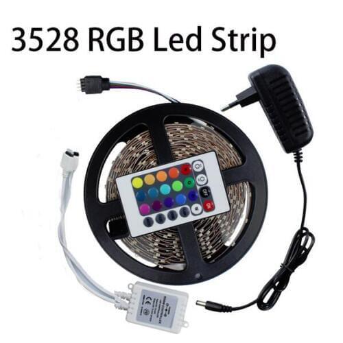 SMD 3528 5M 300led RGB neon led strip light Waterproof or non waterproof outdoor lighting Tape Ribbon controller DC 12V adapter
