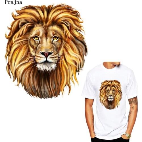 Prajna Lion King Iron-On Heat Transfers Vinyl Thermal Transfers Ironing Stickers Punk Patches For Clothes Jacket Appliques DIY