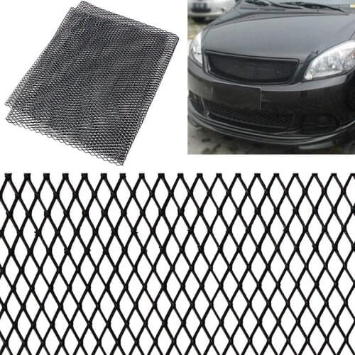 Universal 100x33cm Aluminum Car Vehicle Black Body Grille Net Mesh Grill Section Black /Silver Send at random