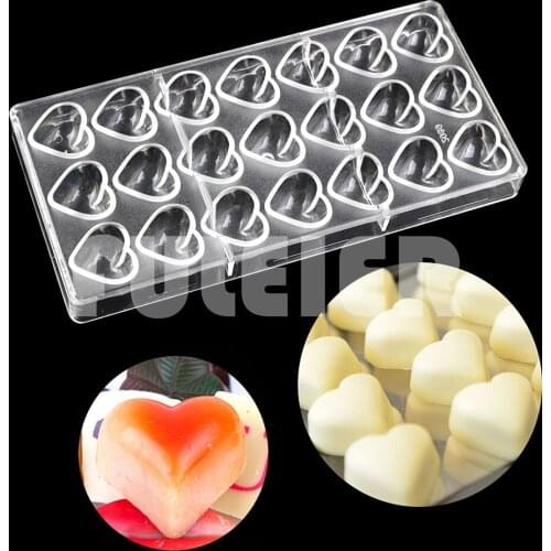Love Heart Shape Belgium Polycarbonate Chocolate Mould For Baking Pastry Sweets Candy Mold Confectionery Tool Bakeware