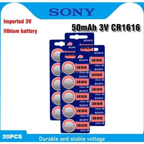 20pc 100% Original Sony CR1616 3V Lithium battery Button coin cell DL1616 ECR1616 LM1616 For Watch Electronic Toy Remote Control