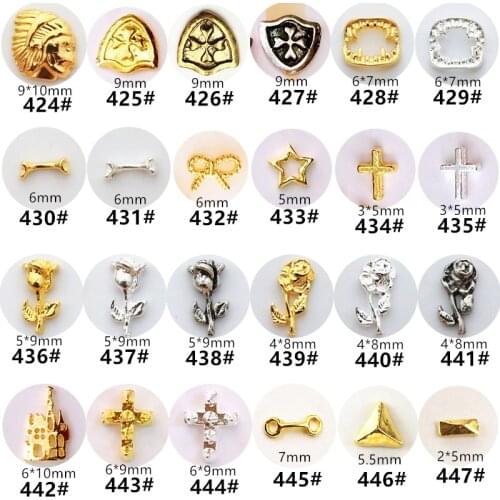 50pcs/pack Japan Korea 3D Nail Art Accessories Kawaii Rose Flower Nail Parts Charm Alloy Nail Deco Supplies for Professionals