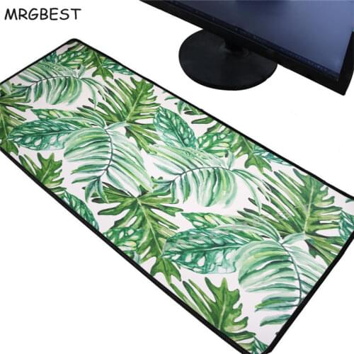 MRGBEST Banana Leaf Plant Large Gaming Mouse Pad Cs Lock-edge Keyboard Desk Non-slip Rubber for Notebook Laptop Gamer Mat XXL
