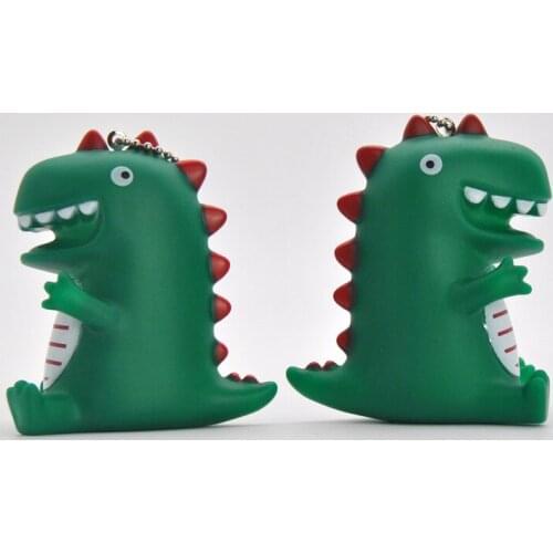 Cartoon Dinosaur Animal Anime Pendant Kids Toys Keychain Women Leather Strap Metal Key Ring Chains Car Bag Charm D202