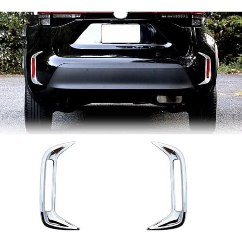 For Toyota Yaris Cross 2020 2021 Chrome Rear Fog Light Lamp Cover Trim Fog Lamp Frame Sticker Bumper Spoiler