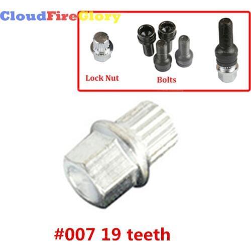 For Volkswagen Golf Je tta Passat Touran For Audi A4 A6 A8 TT Anti-theft Wheel Bolt Lock Nut Key Adapter #7 19 teeth 8D0601139F