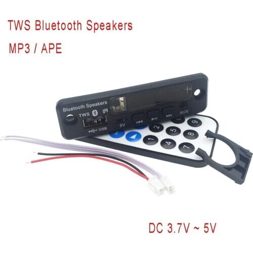5V MP3 Bluetooth 5.0 Dual Decoder Board Lossless APE Decoding FM Radio Color Spectrum Display TWS Wireless Speaker Amplifier