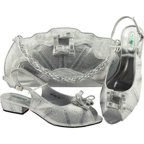 Italian Shoes with Match Bag African Women design heels Nigerian Women Wedding Shoes and Bag Sets 3.5 cm heels MM1082