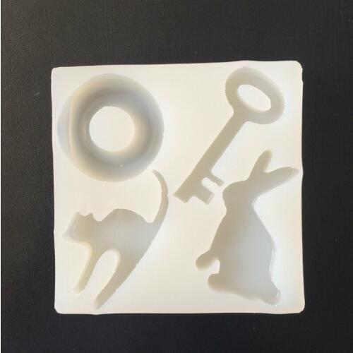 Glue Silicone Mold Peace Buckle Kitten Keys Little Rabbit Q061 Accessories Mold