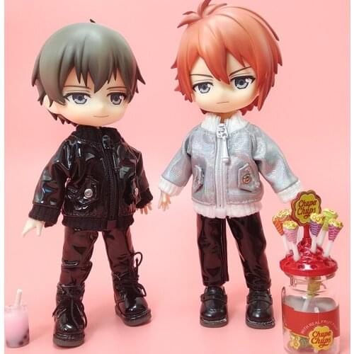 Ob11 leather suit GSC baby clothes Meijie pig 1/12 BJD baby clothes ymy and P9 doll clothes