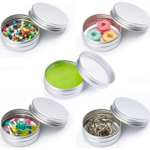 10 Mini Metal Storage Jars Aluminum Round Press-top Lid Tin Pot Portable Travel Cosmetic Packaging Jar Pill Candy Balm Container